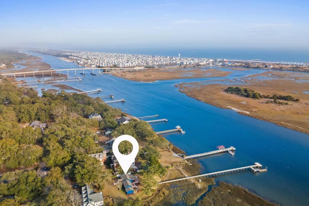 海洋岛海滩Dolphin Cove - Whole Waterfront House With Dock别墅 外观 照片